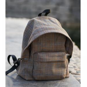 Cotton Linen Jacquard Backpacks Classic Gingham Backpack