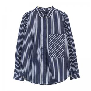 Vertical Striped Oversized Shirt Classic Cotton Blouse