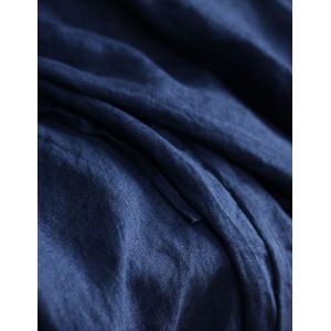 Dark Blue Linen Culottes Women Maxi Pantskirt