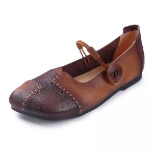 Colored Patchwork Leather Sandals Boho Folk Loafers