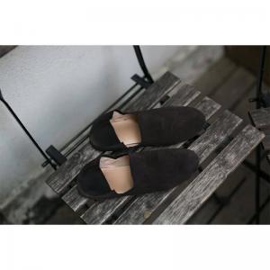 Super Soft Cowhide Leather Flats Unisex Summer Slip-On Sandals
