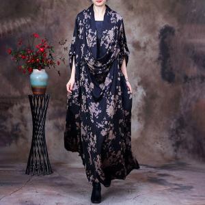 Over 50 Style Heap Collar Dress Maxi Floral Dress