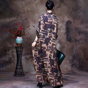 Over 50 Style Heap Collar Dress Maxi Floral Dress
