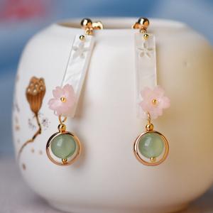 Chinese Style Ethnic Earrings Aventurine Beautiful Earrings