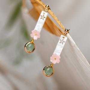 Chinese Style Ethnic Earrings Aventurine Beautiful Earrings