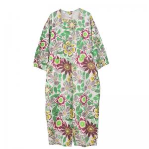 Colorful Flowers Jean Jumpsuits Plus Size Tropical Coveralls