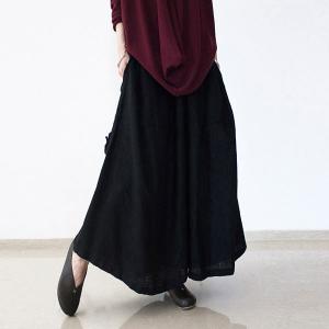 Beach Style Gradient Color Cotton Linen Pants Flare Wide Leg Pants