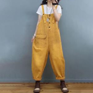 Pop Colored Jean 90S Overalls Single Pocket Bib Overalls