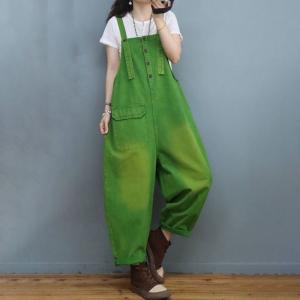 Pop Colored Jean 90S Overalls Single Pocket Bib Overalls