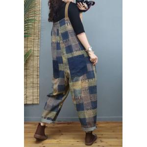 Colorful Plaids Adjustable Straps Overalls Baggy 90s Dungarees