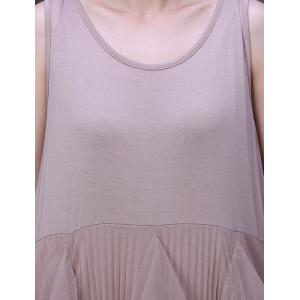 U-Neck Flouncing Summer Dress Long Mulberry Silk Vest Dress