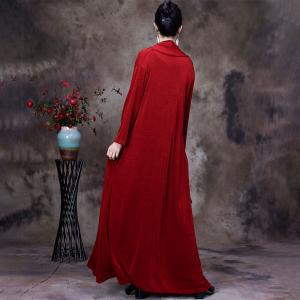 V-Neck Plain Mulberry Silk Dress Long Sleeves Elegant Dress