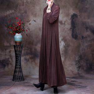 V-Neck Plain Mulberry Silk Dress Long Sleeves Elegant Dress