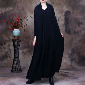 V-Neck Plain Mulberry Silk Dress Long Sleeves Elegant Dress