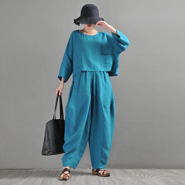 Solid Colors Designer Hammer Pants Plus Size Linen Balloon Pants