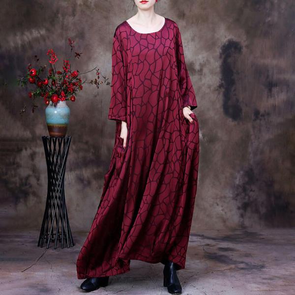 Mulberry Silk Giraffe Patterned Abaya Modest Long Kaftan