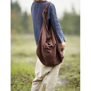 Original Design Cotton Linen Plain Hobo Bag