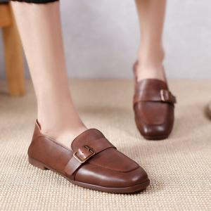 Cowhide Leather Horsebit Loafers Womens Comfortable Loafers