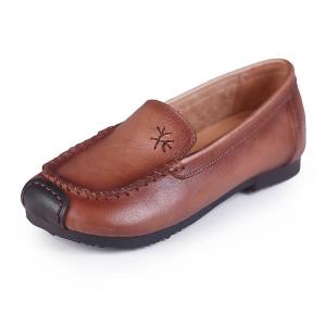 British Style Womens Gommino Flats Cowhide Leather Loafers