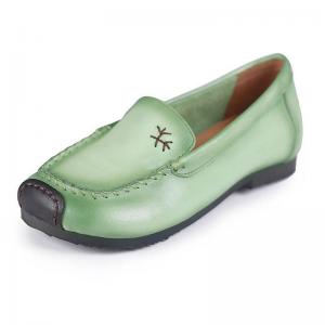 British Style Womens Gommino Flats Cowhide Leather Loafers