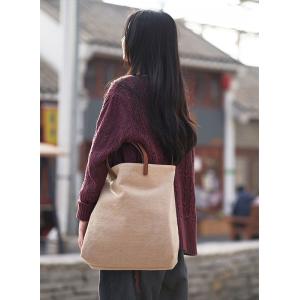 Cotton Linen Plain Tote Bag Versatile Casual Teacher Bag