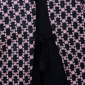 Lace Splicing Jacquard Coat Dress Geometrical Printed Office Wear
