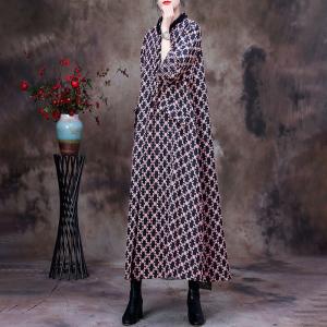 Lace Splicing Jacquard Coat Dress Geometrical Printed Office Wear