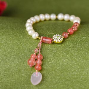 Long Pendant Crystal Bracelet Chinese Pearl Bracelet