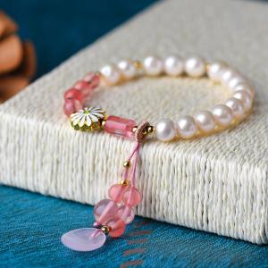 Long Pendant Crystal Bracelet Chinese Pearl Bracelet