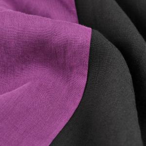 Purple and Black Linen Caftan Half Sleeves Beach Coverups