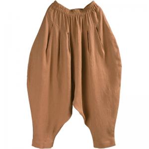 Organic Linen Pink Balloon Pants Loose Summer Flax Harem Pants