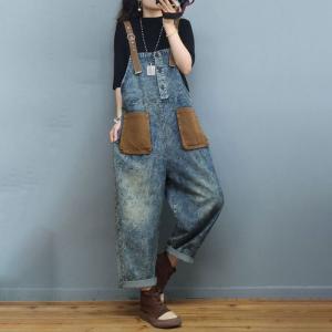 Colorful Pockets Adjustable Straps Overalls Womens Bib Overalls