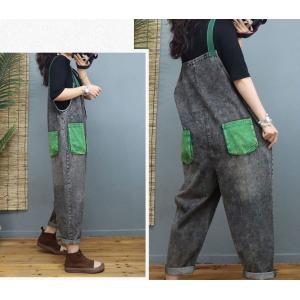 Colorful Pockets Adjustable Straps Overalls Womens Bib Overalls