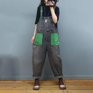 Colorful Pockets Adjustable Straps Overalls Womens Bib Overalls