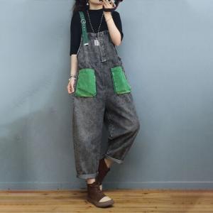 Colorful Pockets Adjustable Straps Overalls Womens Bib Overalls