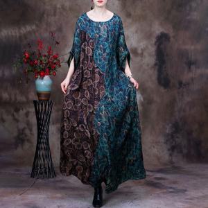 Dense Flowers Bi-Colored Shift Dress Plus Size Church Outfits