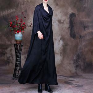 Mulberry Silk Heap Collar Dress Flare Ladies Church Dress