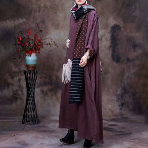 Stereo Flowers Loose Linen Caftan Plant Dyeing Flax Clothing