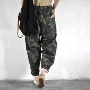 Street Style White Boyfriend Jeans Plus Size Camouflage Jeans