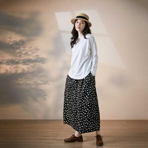 Summer Fashion Polka Dot Pants Cotton Linen Wide Leg Pants