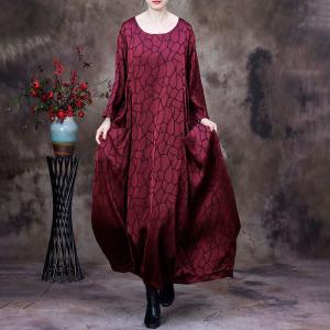 Mulberry Silk Giraffe Patterned Abaya Modest Long Kaftan