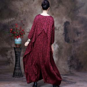 Mulberry Silk Giraffe Patterned Abaya Modest Long Kaftan