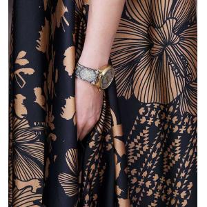 V-Neck Printed Senior Women Dress Half Sleeves Summer Maxi Dress