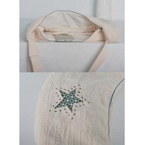 Reversible Embroidery Dumpling Bag Flax Crescent Shoulder Bag