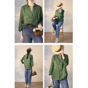 Office Style Long Sleeve Blouse Linen Oversized Shirt