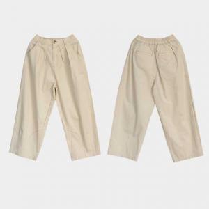 Street Style Wide Leg Pants Baggy Straight Legs Beige Pants