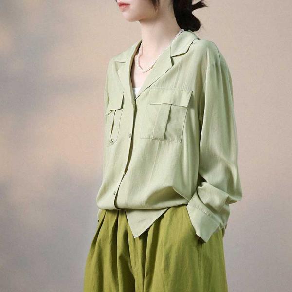 Comfy Soft Silky Blouse Business Casual Long Sleeves Shirt