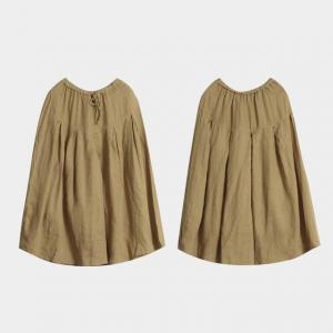 Loose-Fitting Beach Linen Culotte Wide Leg Comfy Pantskirt