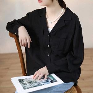 Comfy Soft Silky Blouse Business Casual Long Sleeves Shirt