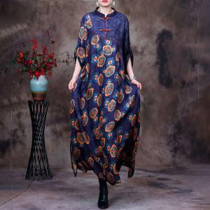 Mandarin Collar Printed Chinese Dress Loose Modern Cheongsam